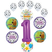 MAYFLOWER PRODUCTS Scooby Doo 1st Birthday Party Supplies Balloon Bouquet Decorations - Purple Number 1