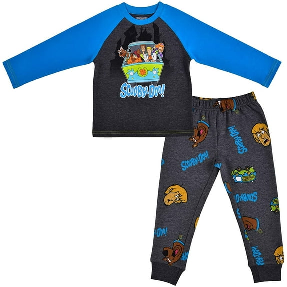Scooby Doo 2 Piece Jogger Set for Boys, Long Sleeve Raglan Shirt and Sports Pants