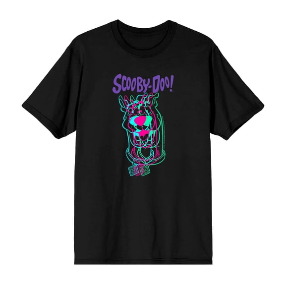 Scooby-Doo 3D Line Art Men's Black Crew Neck Short Sleeve Tee-Medium