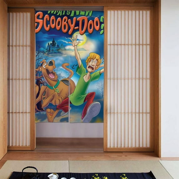 Scooby Doo Animated Door Curtain Drape Split Doorway Curtain Room Window Hallway Closet Privacy Partition Curtain Kitchen Door Decoration 34x56in