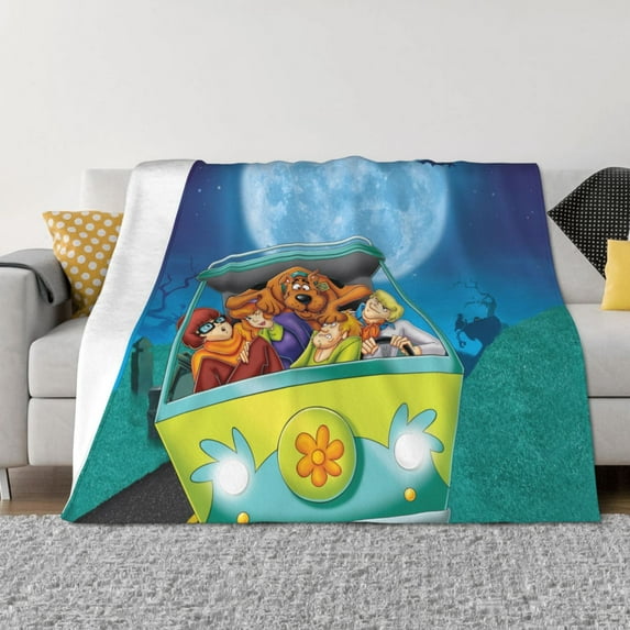 Scooby Doo Animation Flannel Blanket Cozy Ultra-Soft Micro Throw Blanket For Bed Sofa Couch Car Office Camping Travel All Season Fleece Blanket 80"x60"
