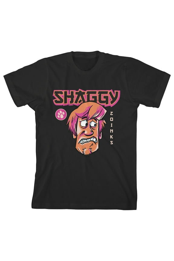 Scooby Doo Anime Style Shaggy Toddler Boy's Black Graphic Tee-3T