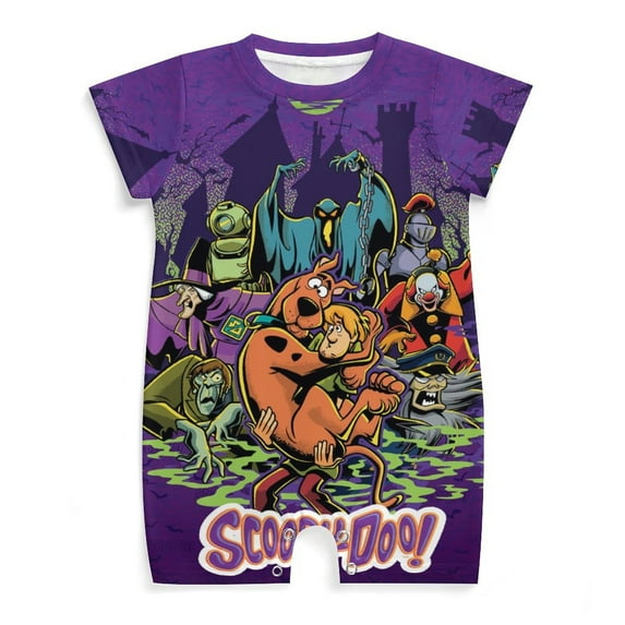 Scooby-Doo Baby Boy Girl Short Sleeve Romper Clothing Set Print Cartoon Baby Summer One Piece Jumpsuit