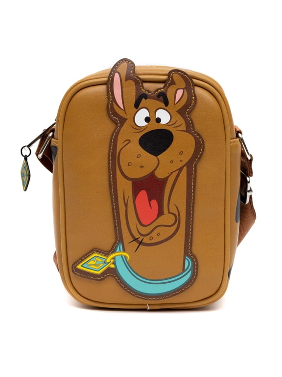 Scooby Doo Bag, Crossbody, Scooby Doo Smiling Face and Spots, Brown, Vegan Leather