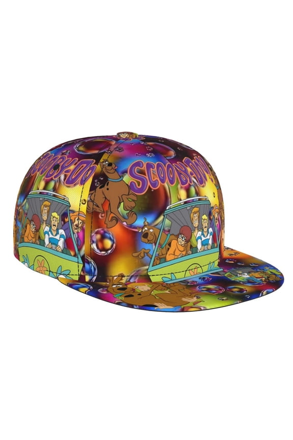Scooby-Doo Baseball Cap For Men, Women & Kids, Classic Flat Brim Hat Hip Hop Trucker Hat Adjustable Snapback Hat