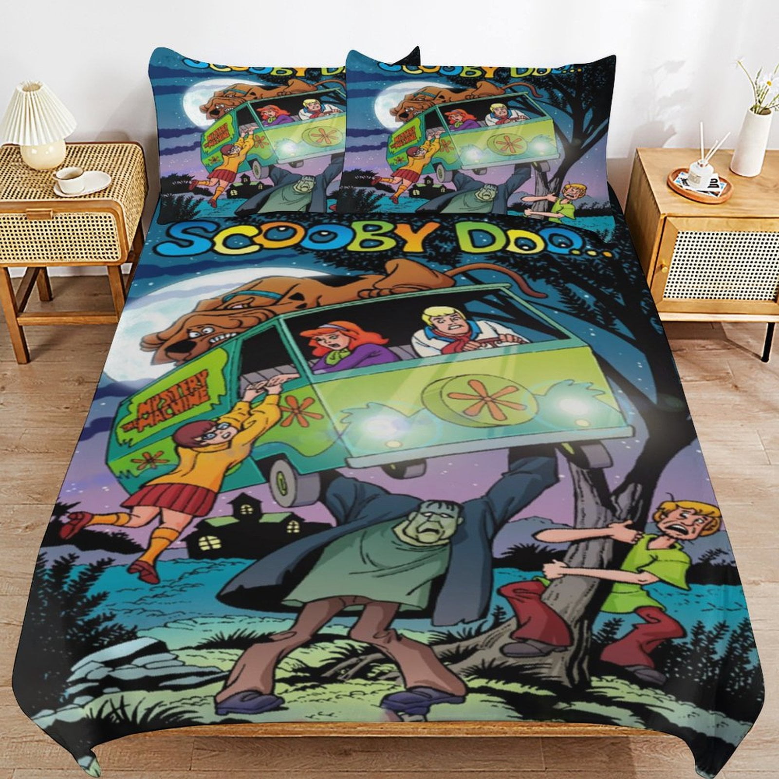 アメリカアニメキャラクター　スクービードゥー 肌掛け布団 Scooby Doo Bedding Set Anime Bedding Set Cartoon Duvet Cover Set