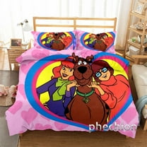Scooby-Doo Bedding Three Piece Set Soft and Comfortable Bedding for Children and Adults two pillowcases and one quilt cover Christmas Gift