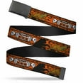 thumbnail image 1 of Adjustable Belt, Clamp Buckle, Cut-to-Fit, Scooby Doo Running Chase Orange Black White, 1 of 3