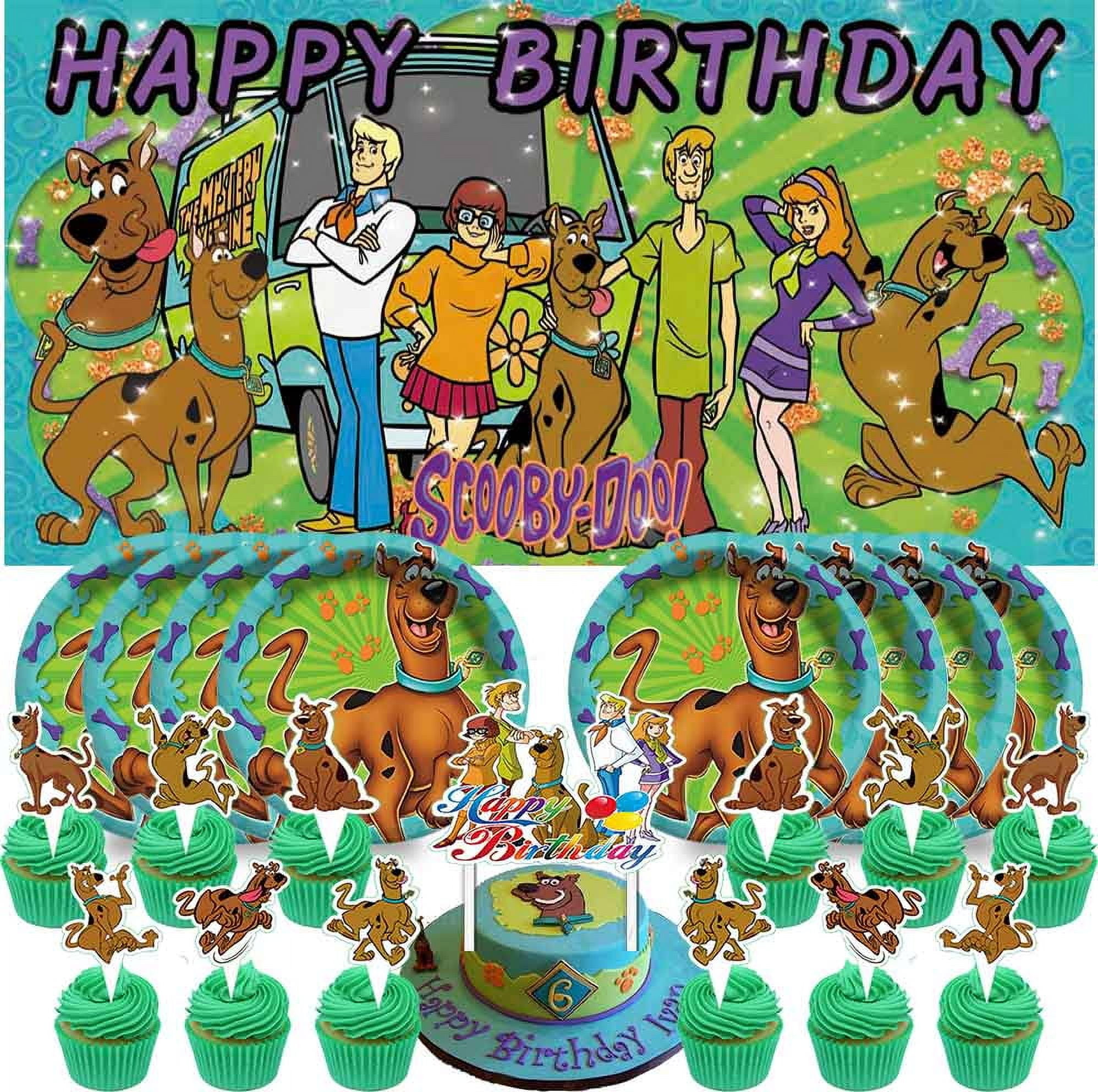 Scooby Doo Birthday Party Supplies Set with Cake & Cupcake Toppers, by ALIDEAL, 23 Count