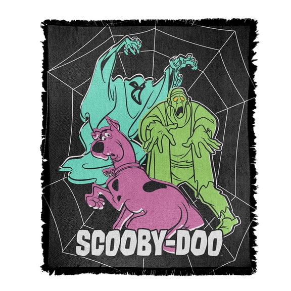 Scooby Doo! Blanket, 50"x60" Behind You Scooby Doo! Woven Tapestry Cotton Blend Fringed Throw Blanket