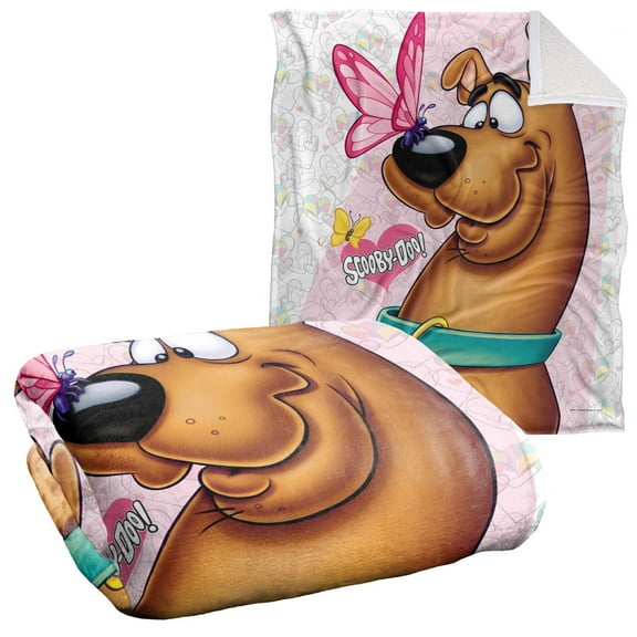 Scooby-Doo Blanket, 50"x60", Butterfly Silky Touch Sherpa Back Super Soft Throw Blanket