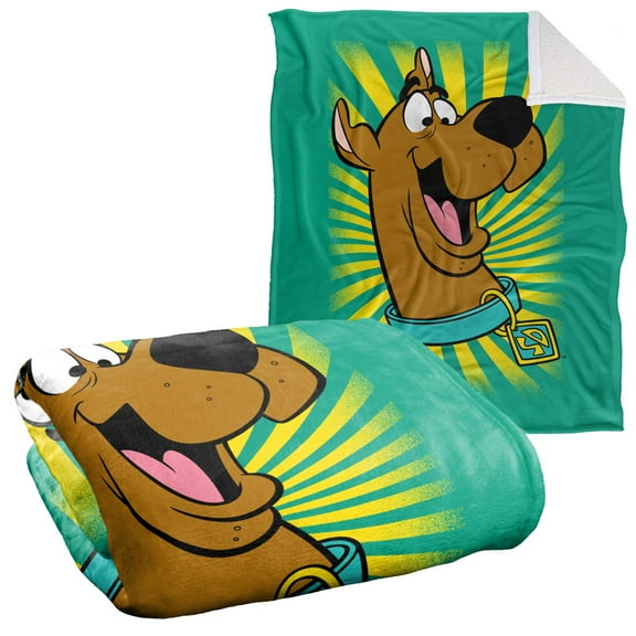 Scooby-Doo Blanket, 50"x60", Scooby Burst Silky Touch Sherpa Back Super Soft Throw Blanket