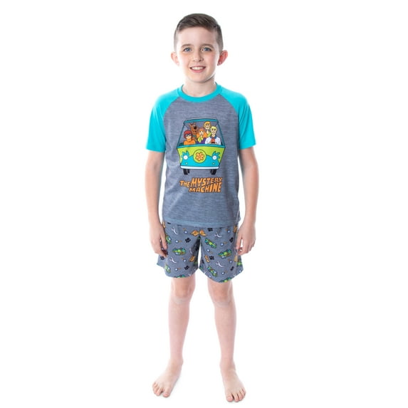Scooby Doo Boy's Pajamas Mystery Machine Shirt and Shorts 2 PC Pajama Set