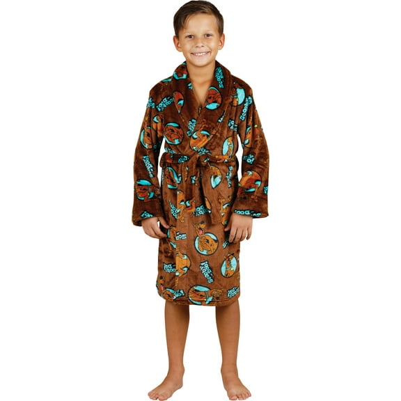 Scooby Doo Boy's Robe Plush Bathrobe Soft Kid's Sleepwear