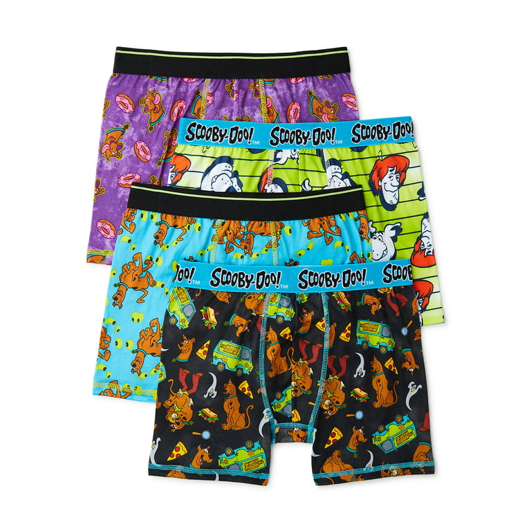 Scooby-Doo Boys’ Boxer Brief Underwear, 4-Pack, Sizes 4-10