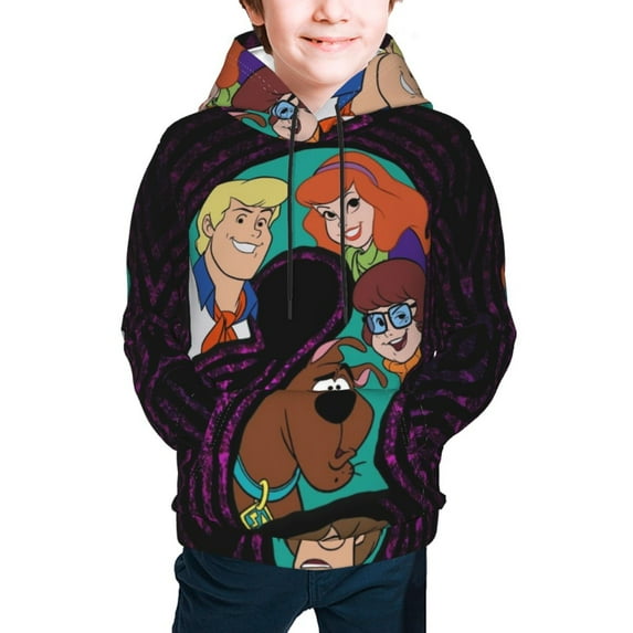 Scooby Doo Boys Girls Hoodies Fashion Graphic Hooded Sweatshirt Casual Pullover Outwear for Kids Youth