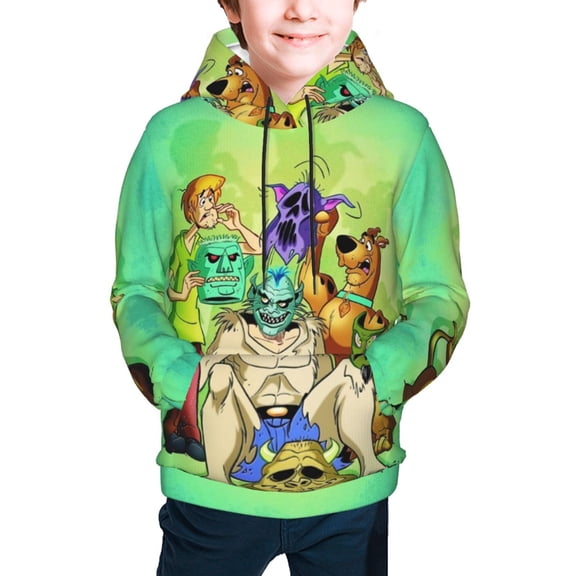 Scooby Doo Boys Girls Hoodies Fashion Graphic Hooded Sweatshirt Casual Pullover Outwear for Kids Youth
