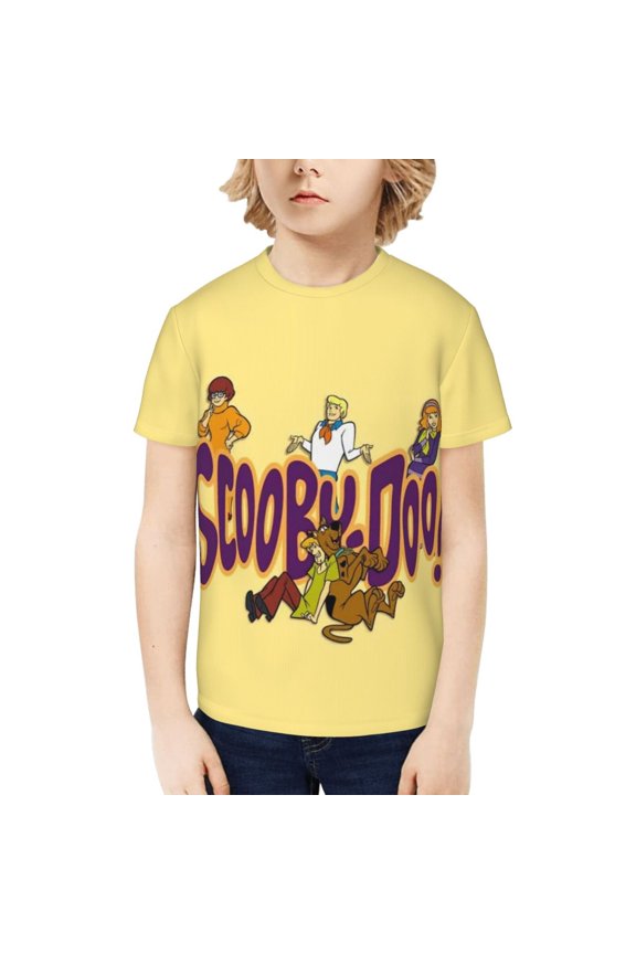 Scooby Doo Boys Girls T-Shirts Graphic Print Short Sleeve Tops Casual Crew Neck T-Shirt Streetwear for Youth Kids