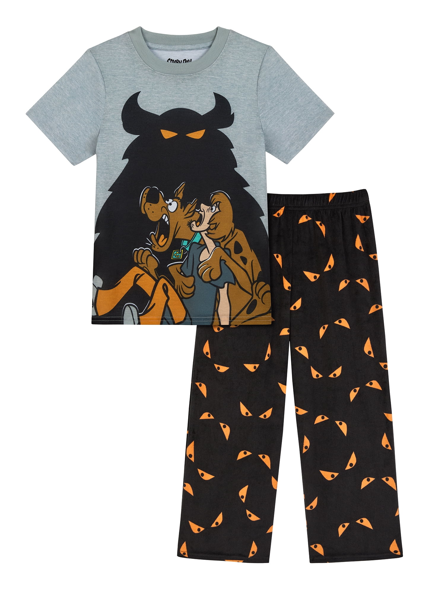 Scooby Doo Boys Halloween Short Sleeve Sleep Top and Pants Pajama Set, 2-Piece, Sizes 4-12