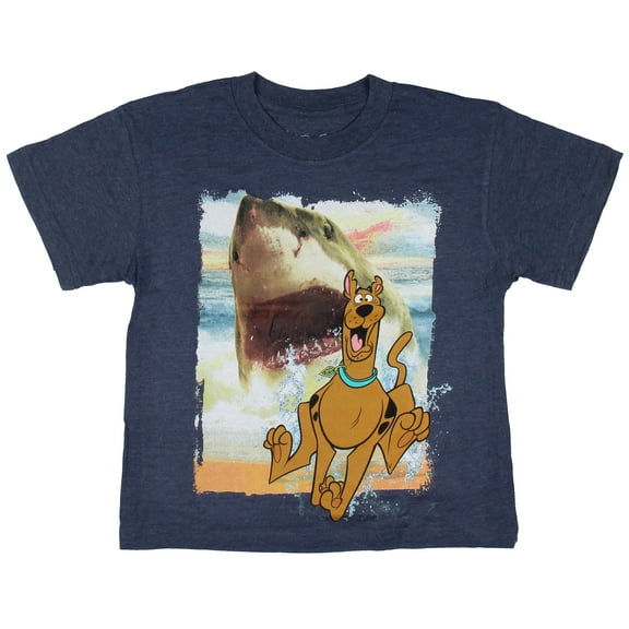 Scooby-Doo Boys' Shark Chasing Scooby Print Design T-Shirt