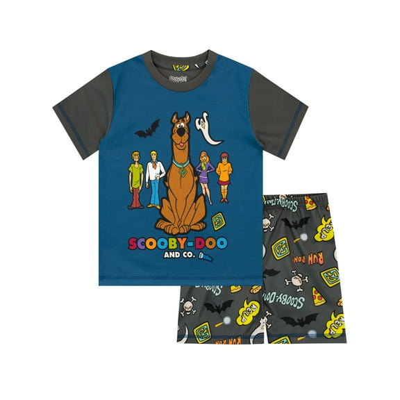 Scooby Doo Boys Short Pajamas Blue Sizes 4-12