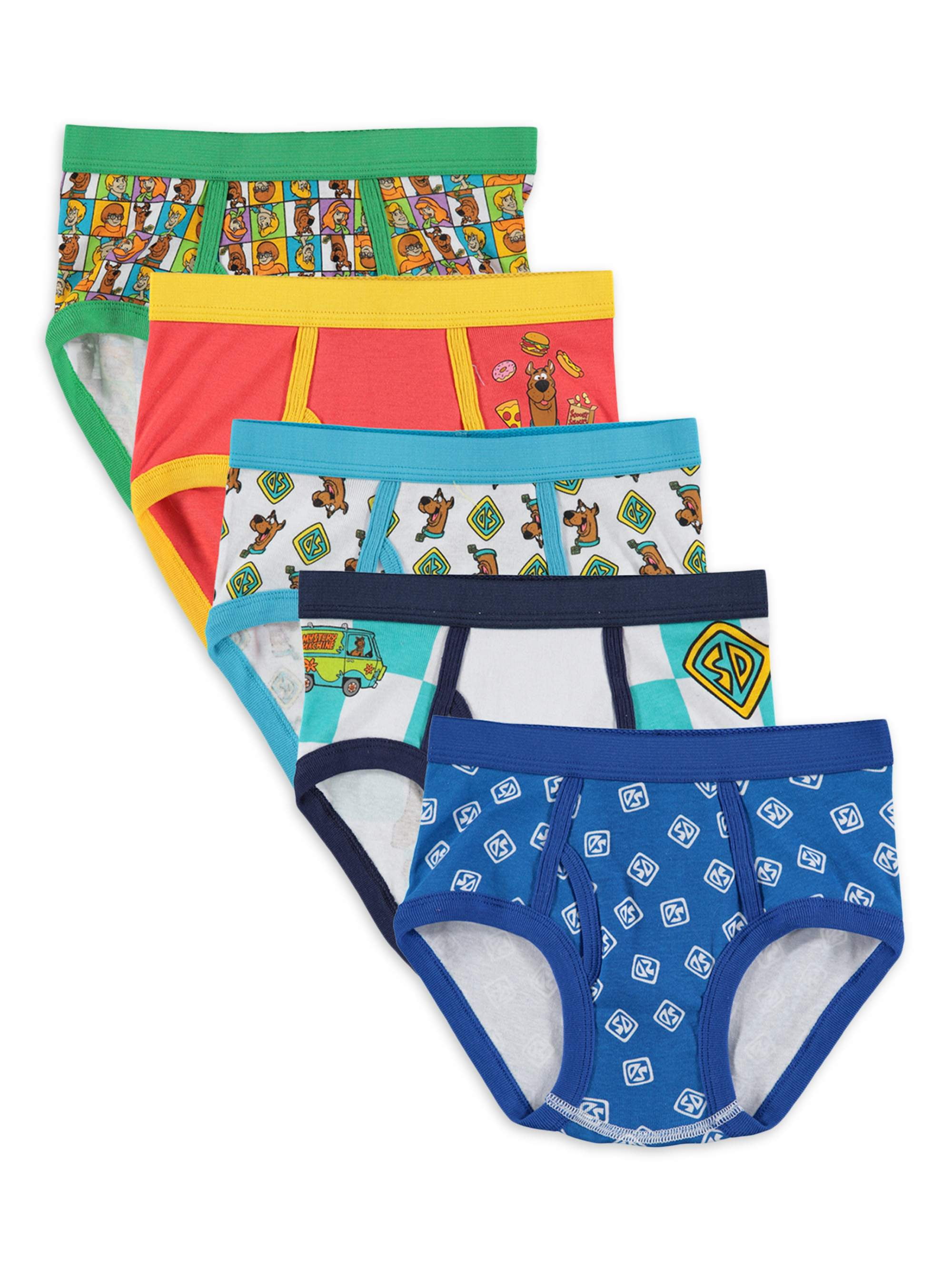 Scooby-Doo Boys Underwear, 5 Pack Briefs, Size 8