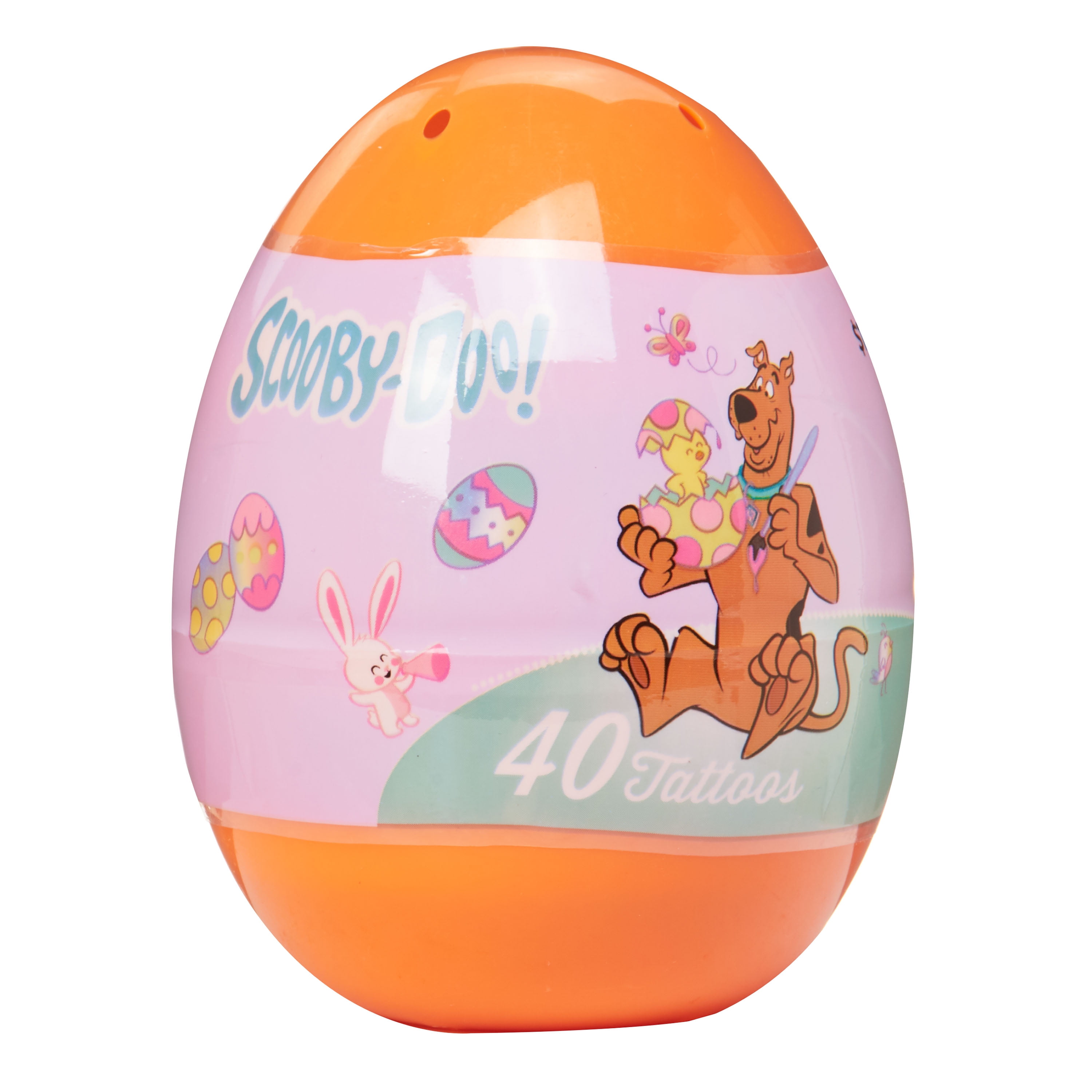Scooby Doo Bright Orange Jumbo Easter Filler Egg with 40 Tattoos