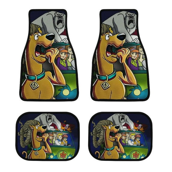 Scooby Doo Car Mat Universal Fit 4-Piece Set Car Floor Mats Vehicle Floor Protection Rugs Car Rug Carpet