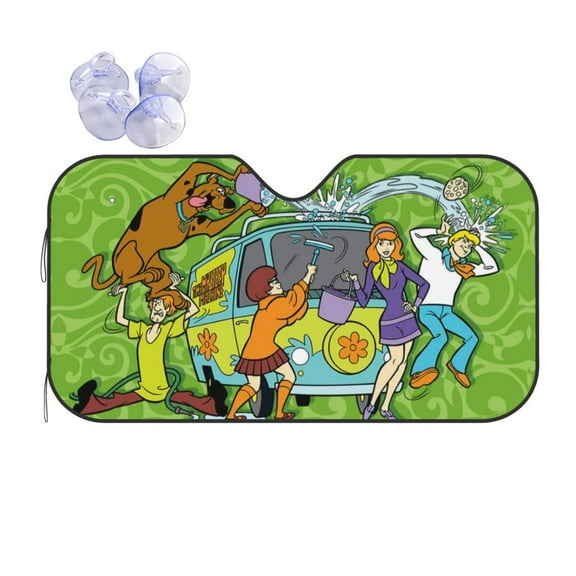 Scooby Doo Car Windshield Sunshade Automotive Sun Shade for Cars SUV Trucks Visor Cover Fits Most Car SUV