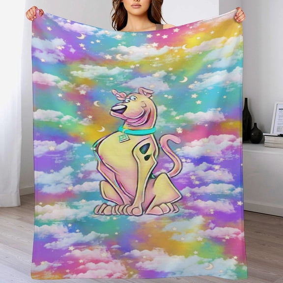 Scooby Doo Cartoon Blanket, Soft Cozy Fluffy Plush Throw Blanket for Boys Girls Young Adults, Warm Flannel Blanket for Living Room Bedroom Couch Bed 30"x40"