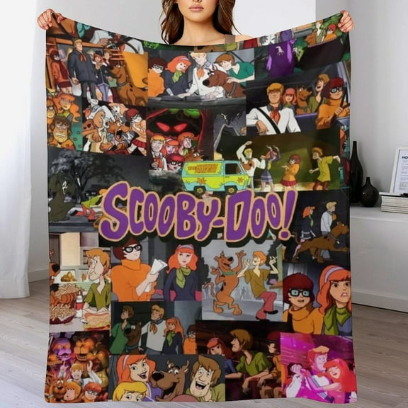 Scooby Doo Cartoon Blanket, Soft Cozy Fluffy Plush Throw Blanket for Boys Girls Young Adults, Warm Flannel Blanket for Living Room Bedroom Couch Bed 50"x60"