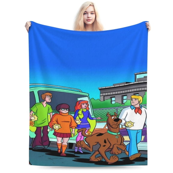 Scooby Doo Cartoon Blanket, Super Soft Large Fluffy Plush Throw Blanket for Boys Girls Young Adults, Cozy Warm Flannel Blanket for Living Room Couch Bed All Seasons