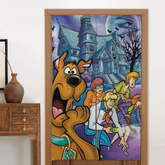 Scooby Doo Cartoon Door Curtain Doorway Bedroom Kitchen Blackout Curtains Privacy Door Curtains Home Decor 2 Panel 34" x 56"