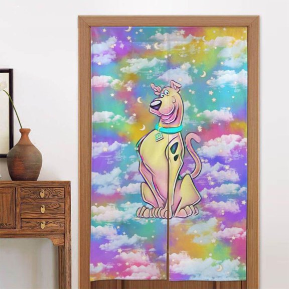 Scooby Doo Cartoon Door Curtain Doorway Bedroom Kitchen Blackout Curtains Privacy Door Curtains Home Decor 2 Panel 34" x 56"