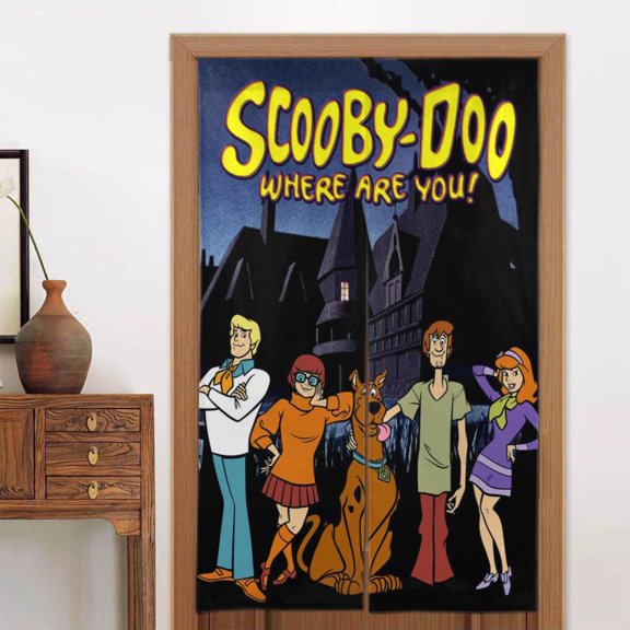 Scooby Doo Cartoon Door Curtain Doorway Bedroom Kitchen Blackout Curtains Privacy Door Curtains Home Decor 2 Panel 34" x 56"