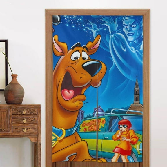 Scooby Doo Cartoon Door Curtain Doorway Bedroom Kitchen Blackout Curtains Privacy Door Curtains Home Decor 2 Panel 34" x 56"