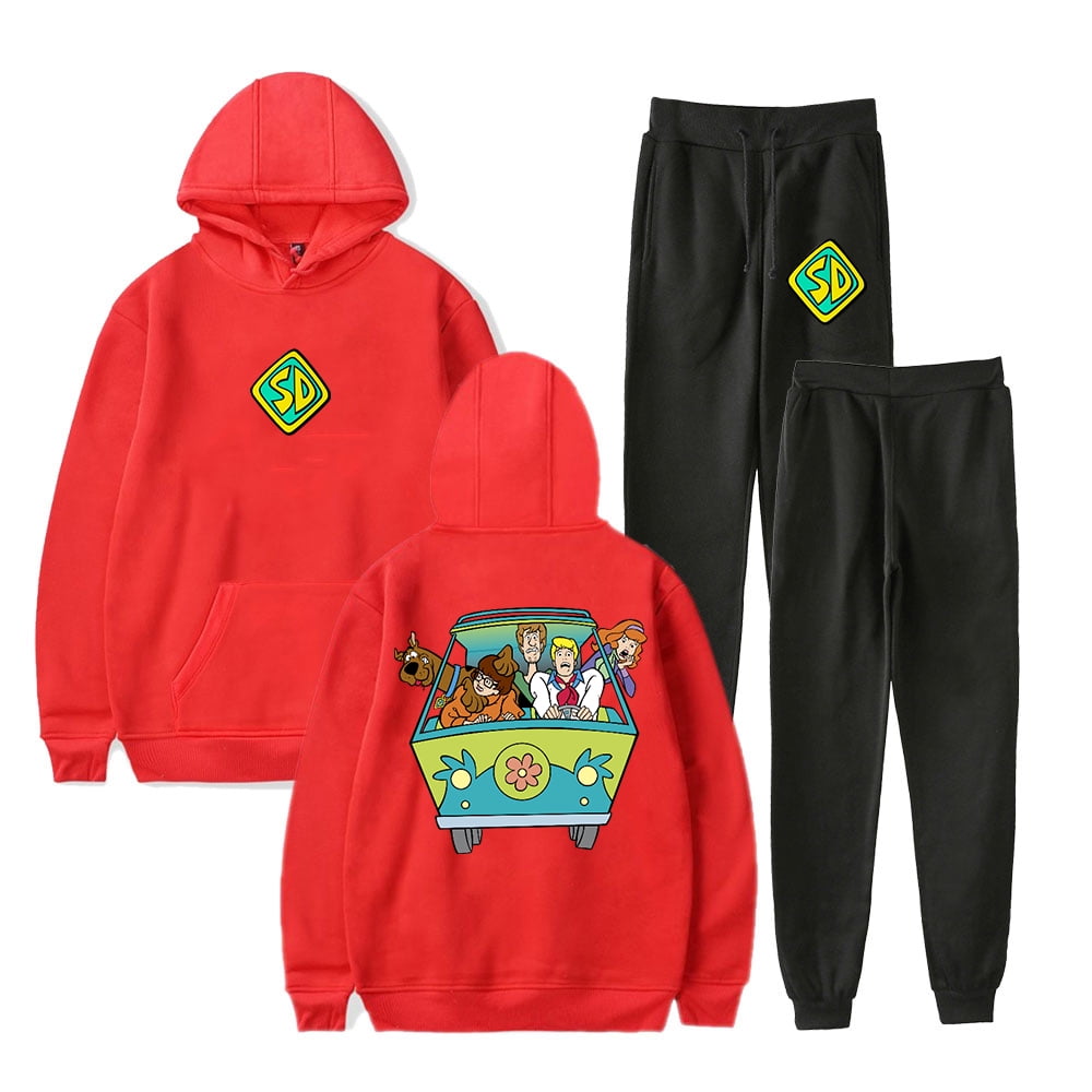 Scooby Doo Cartoon Hoodie Jogger Pants Two Piece Set Sweatshirts+