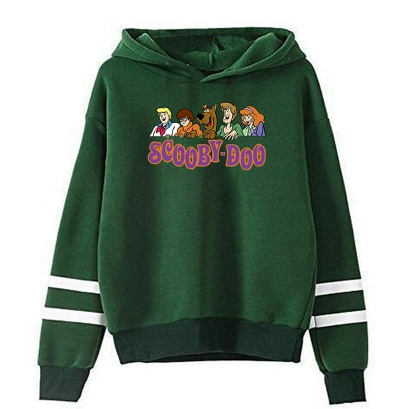 Scooby Doo Cartoon Hoodie Pocketless Parallel Bars Sleeve Streetwear Women Men Hooded Sweatshirt
