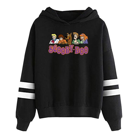 Scooby Doo Cartoon Hoodie Pocketless Parallel Bars Sleeve Streetwear Women Men Hooded Sweatshirt