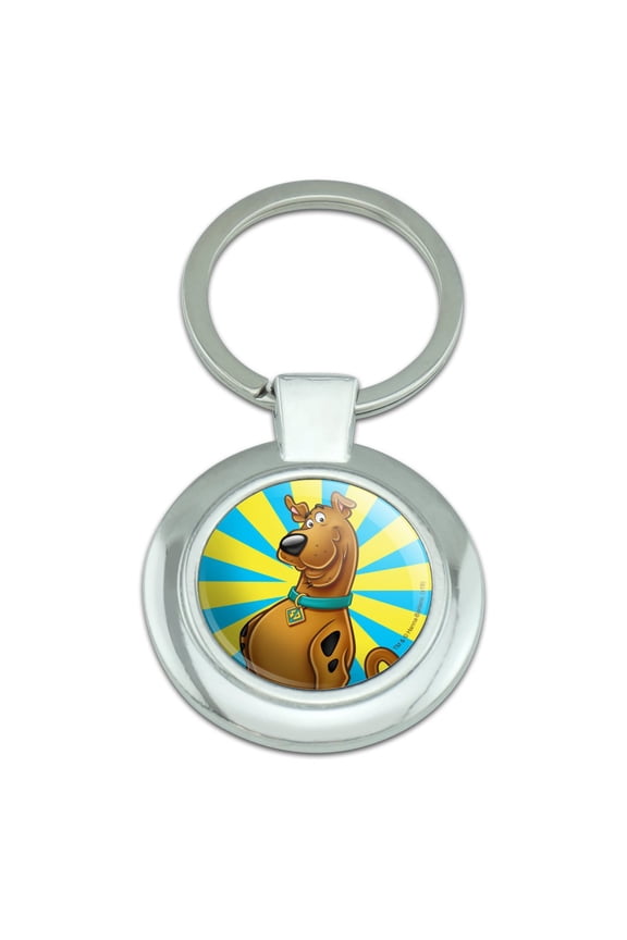 Scooby-Doo Character Keychain Classy Round Chrome Plated Metal