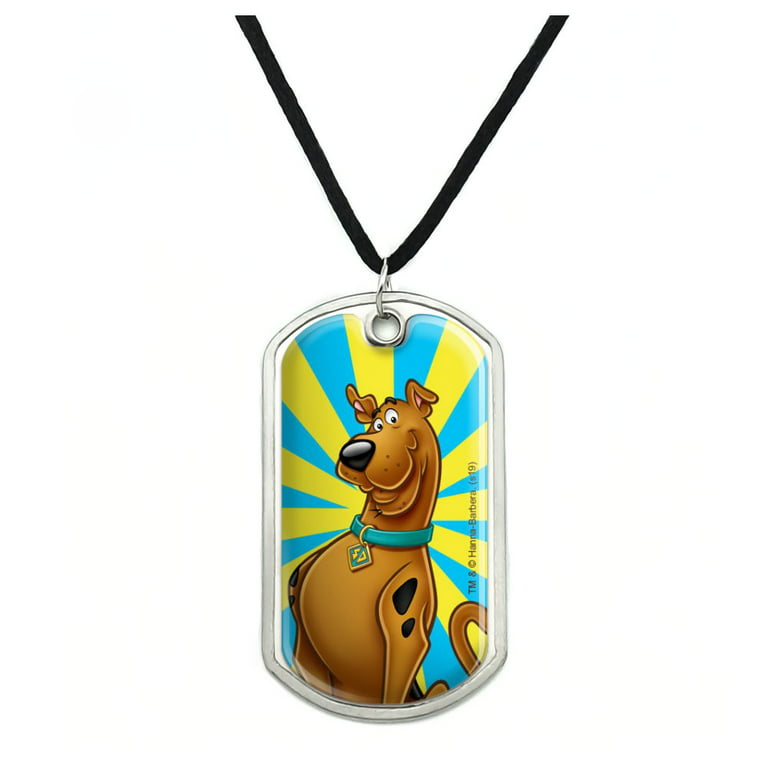 Scooby-Doo Character Military Dog Tag Pendant Necklace with Cord 