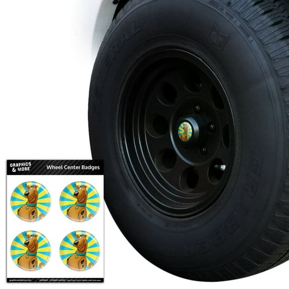 Scooby-Doo Character Tire Wheel Center Cap Resin-Topped Badges Stickers