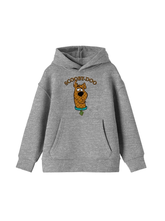 Scooby Doo Checkerboard Pup Youth Athletic Heather Sweatshirt-Medium