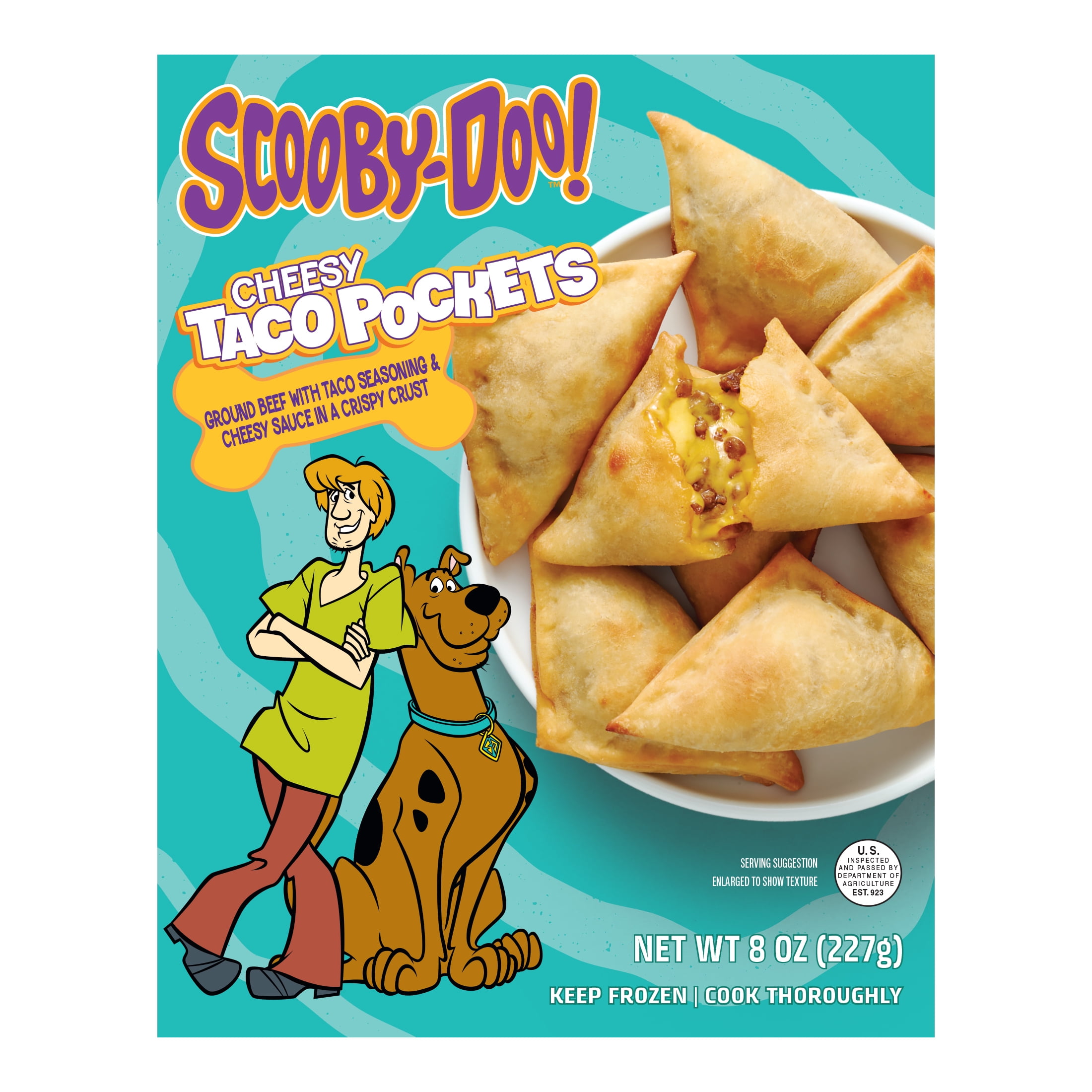 Scooby-Doo Cheesy Taco Pockets, Frozen Snack, 8 oz Box - Walmart.com