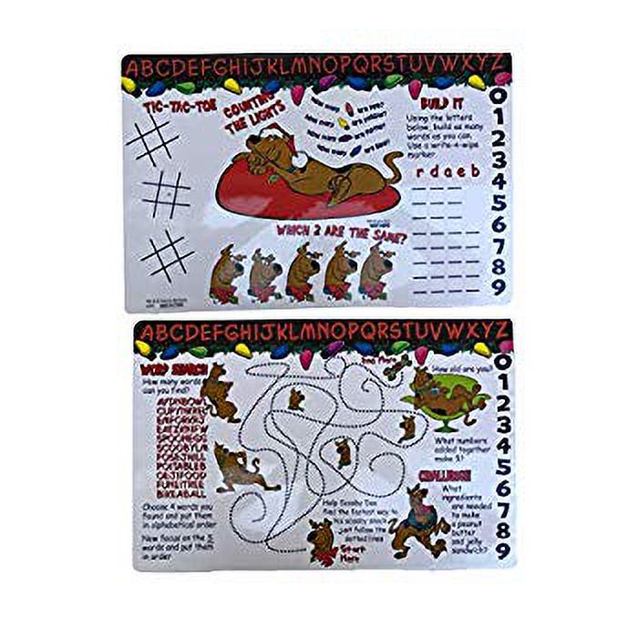 Scooby Doo Christmas Activity Placemats Set of 2 Washable and Long