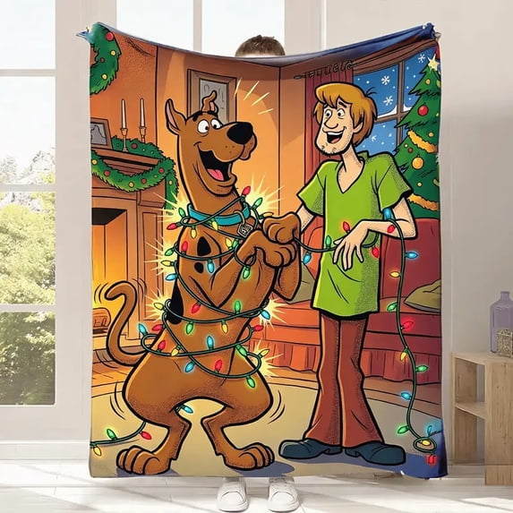 Scooby-Doo Christmas Flannel Blanket, Cartoon Fan Holiday Decor Gift ...