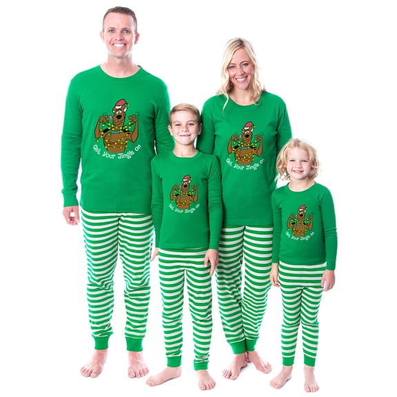 Scooby-Doo Christmas Get Your Jingle On Matching Family Holiday Pajamas 2PC Long-Sleeve Pajama Set for Adults Kids Toddlers