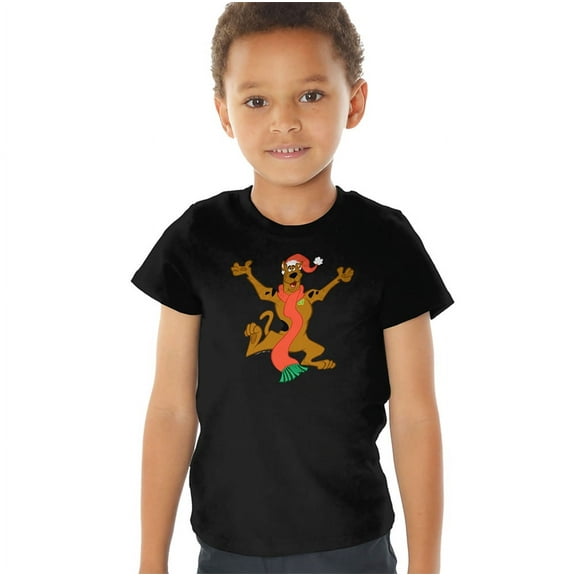 Scooby Doo! Christmas Hugs Kids T Shirt (4) for Youth Toddler Boys and Girls, Black