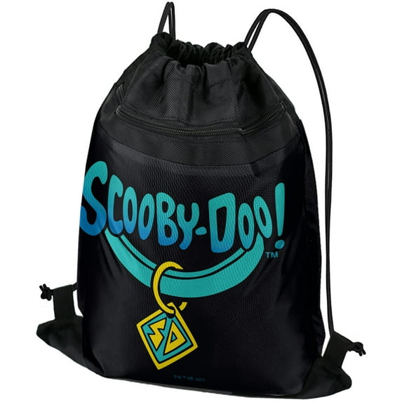 Scooby Doo Collar Drawstring Backpack Sports Bag Sackpack 17" x 13", Perfect for Gym, Yoga or Practice
