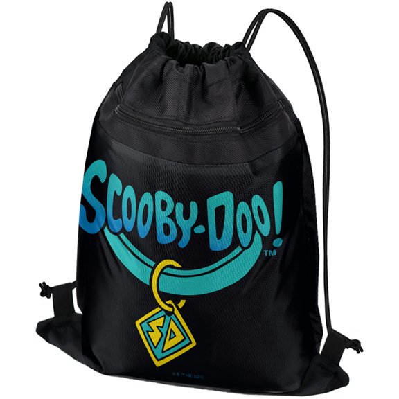 Scooby Doo Collar Drawstring Backpack Sports Bag Sackpack 17" x 13", Perfect for Gym, Yoga or Practice
